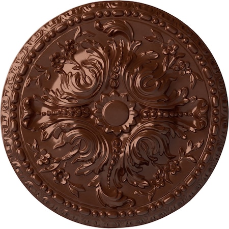 Ekena Millwork Amelia Ceiling Medallion (Fits Canopies up to 2 3/8"), Hand-Painted Copper Penny, 19 5/8"OD x 3/4"P CM20AMCPS